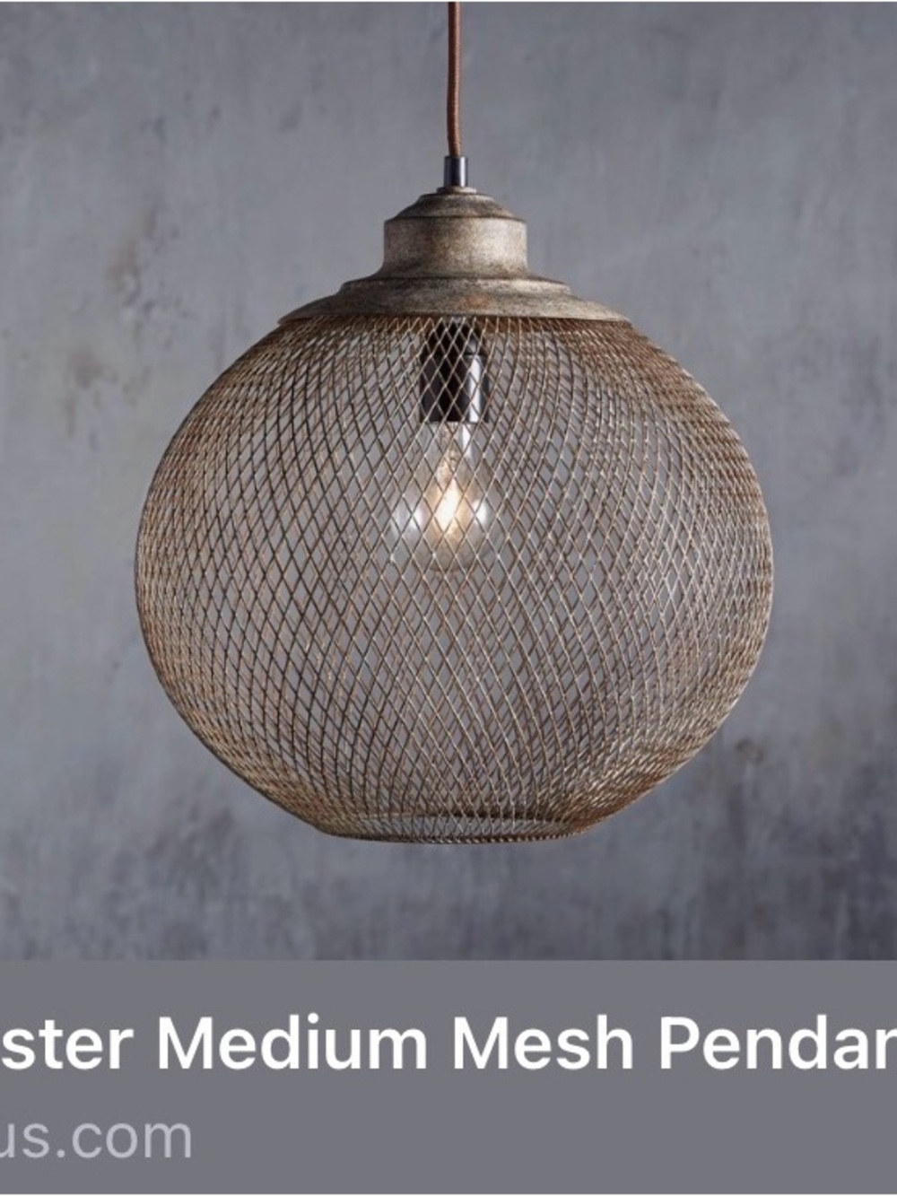 Arhaus Lanister Mesh Globe Pendant Light For Sale